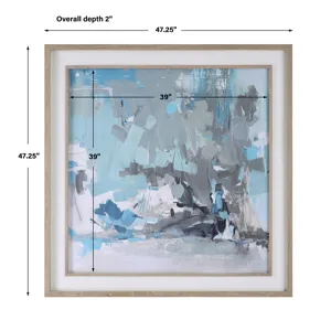 Misty Moonlight Abstract Framed Print