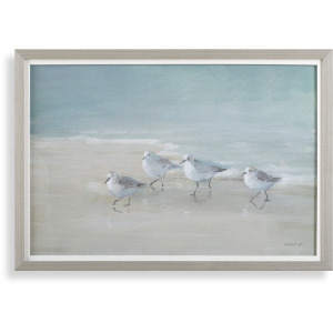 Tranquil Shorebirds On The Sand Framed Print
