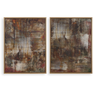 Molten Patina Framed Canvases, Set/2