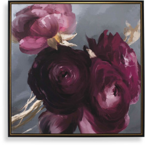 Plum Ranculus Framed Floral Art
