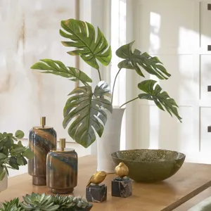 Muse Monstera White Vase Centerpiece