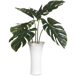 Muse Monstera White Vase Centerpiece