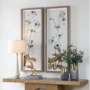 Garden Study Framed Floral Prints, S/2