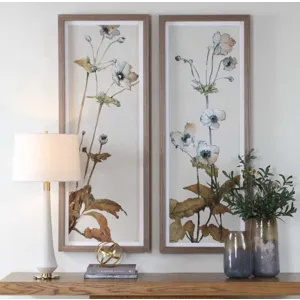Garden Study Framed Floral Prints, S/2