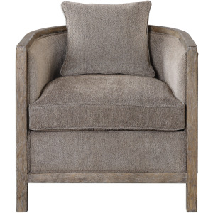 Viaggio Gray Chenille Accent Chair