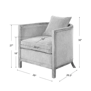 Viaggio Gray Chenille Accent Chair