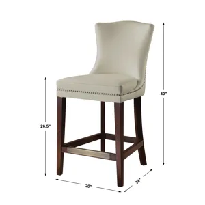 Dariela White Counter Stool