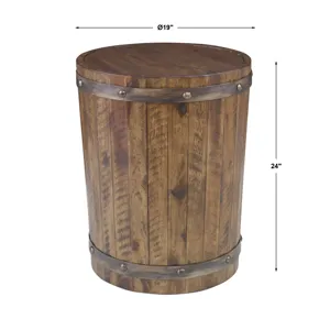 Ceylon Wine Barrel Side Table
