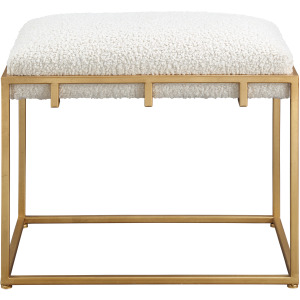 Paradox Small Gold & White Shearling Bench