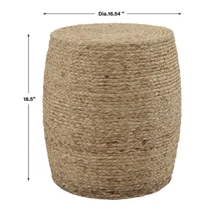 Resort Straw Accent Stool