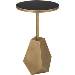 Comet Geometric Bronze Accent Table