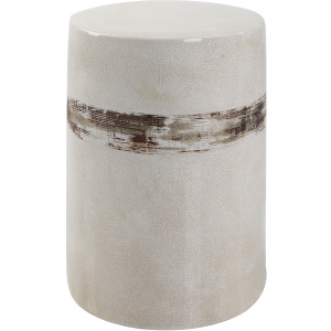 Comanche White Ceramic Garden Stool