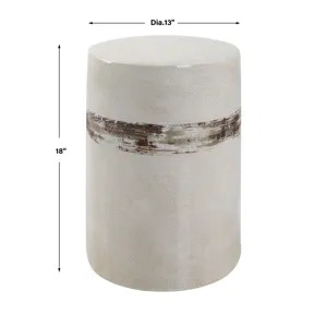 Comanche White Ceramic Garden Stool