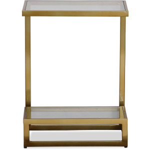 Musing Brushed Brass Accent Table