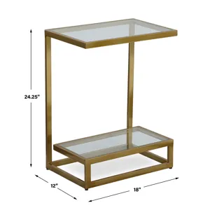 Musing Brushed Brass Accent Table