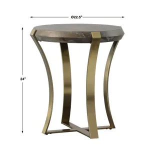 Unite Brass Leg Wood Side Table