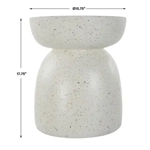 Inhale Cast White Accent Table