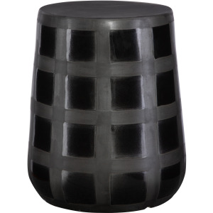 Patchwork Garden Patchwork Gridded Black Garden Stool