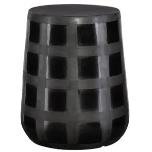Patchwork Garden Patchwork Gridded Black Garden Stool