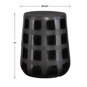 Patchwork Garden Patchwork Gridded Black Garden Stool