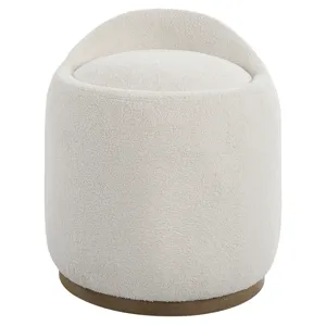 Swirl Swivel Sheepskin Ottoman