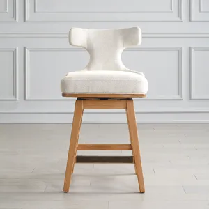 Klismos Off-White Fabric Counter Stool