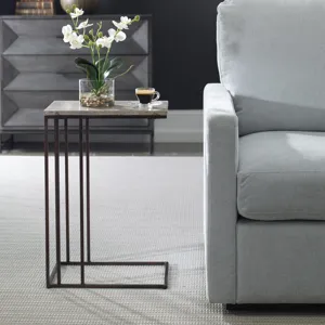 Theodore Travertine Accent Table
