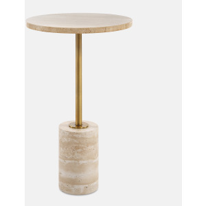 Malya Travertine Accent Table