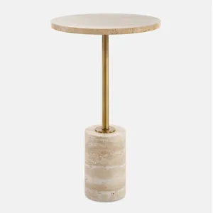 Malya Travertine Accent Table