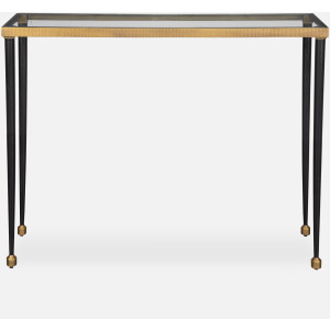 Stiletto Antique Gold Console Table