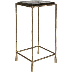 Ovard Antiqued Gold Accent Table
