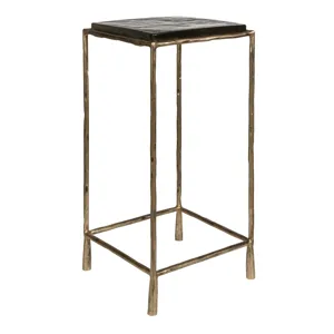 Ovard Antiqued Gold Accent Table