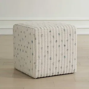 Joie White Chenille Ottoman