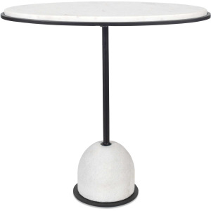 Morro White Marble Side Table