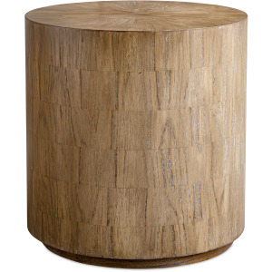 Nevis Wood Cylinder Side Table