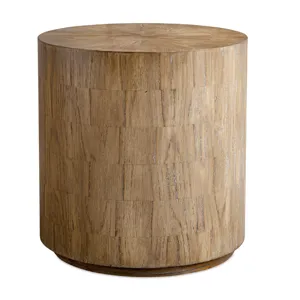 Nevis Wood Cylinder Side Table