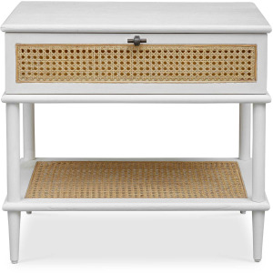 Coast White Rattan Side Table