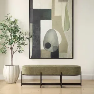 Merino Moss Fabric Bench