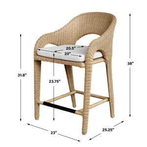 Kavali Outdoor Wicker Counter Stool