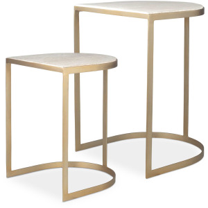 Lindon Travertine Nesting Tables Set/2