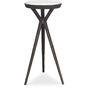 Tilton White Marble Accent Table