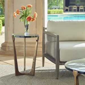 Bohdi Outdoor Brass Accent Table