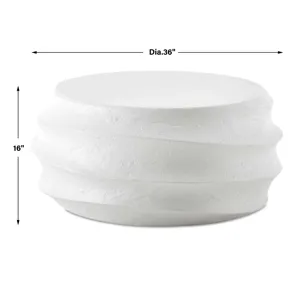 Winded Outdoor White Coffee Table