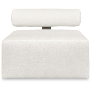 Bolster Back White Armless Outdoor Sofa