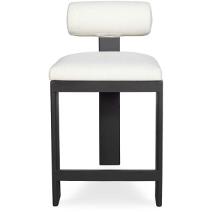 Bolster Back White Outdoor Counter Stool