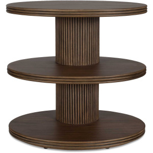 Top Tier Oval Walnut Side Table