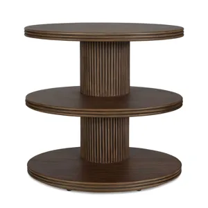 Top Tier Oval Walnut Side Table