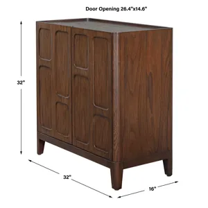 On The Block 2 Door Walnut Cabinet
