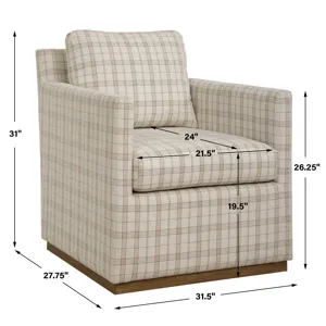 Basie Casual Linen Swivel Chair