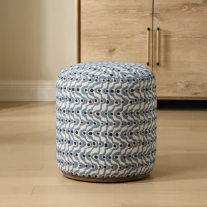 Cas Blue Fabric Ottoman